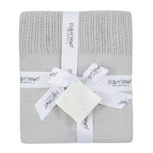 Grey Knitted Cellular panel Blanket (70x110cm) 19C227g