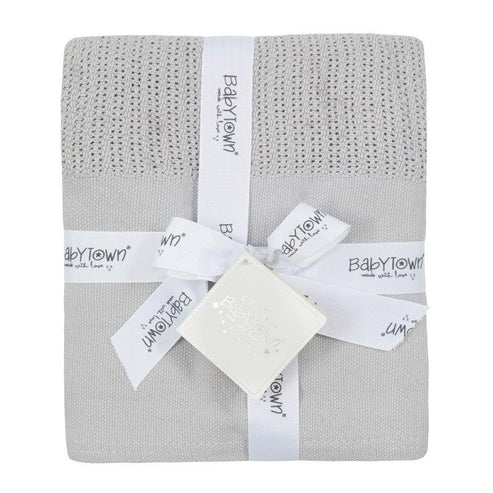 Baby Cellular Cotton Blanket with Plain Solid Panel