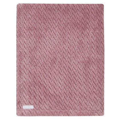 BABY TEXTURED PLUSH BLANKET-DUSKY PINK (75 x 90 cm) (PK6) 19C249