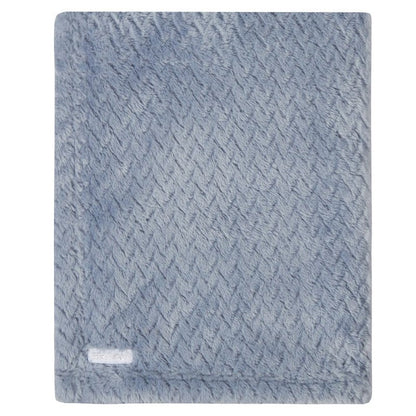 BABY TEXTURED PLUSH BLANKET-DUSKY BLUE (75 x 90 cm) (PK6) 19C251