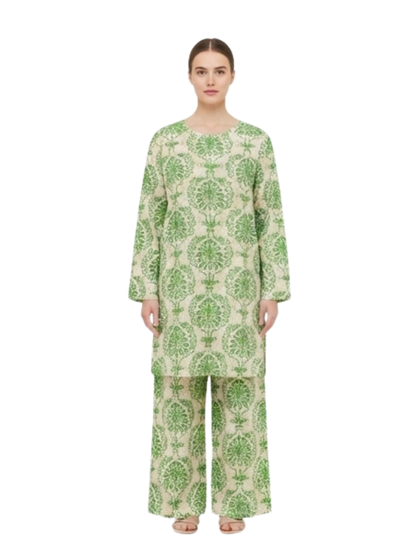 Women's Printed Cotton Viscose Cord Set | Comfortable Two Piece Co-Ord Set
