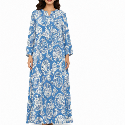 Women's Boho Long Sleeve Tiered Maxi Dress | Casual Gown