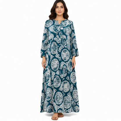 Women's Boho Long Sleeve Tiered Maxi Dress | Casual Gown