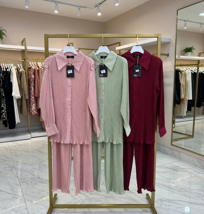 Premium Plissé Pleated Co-ord Set