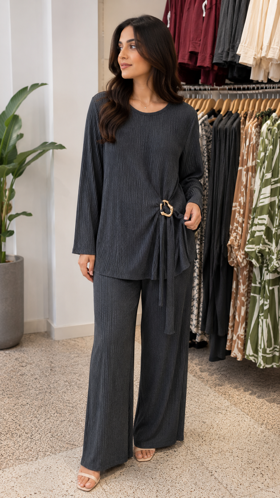 Ribbed Luxe Knot Detail Co-Ord Set