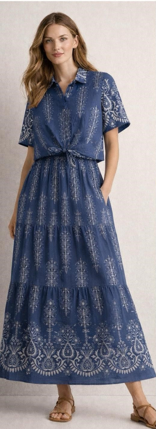 Indigo Printed Maxi