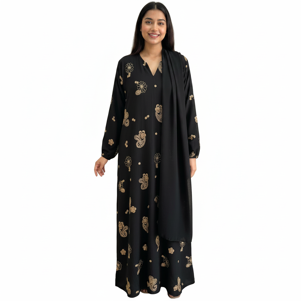 Floral Embroidered Abaya