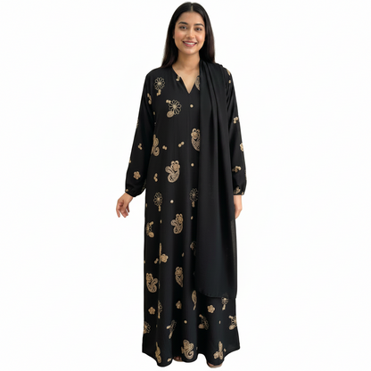 Floral Embroidered Abaya