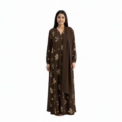 Floral Embroidered Abaya
