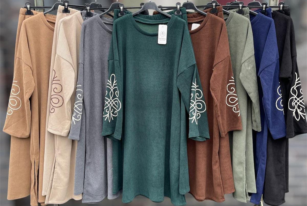 Embroidered Sleeve Knit Top
