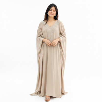 Elegant Embellished Kaftan Maxi Dress | Modest Kaftan Abaya