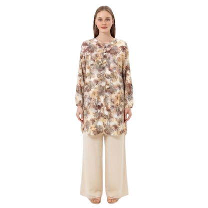 Ladies Rayon Printed Two Piece Co-Ord Set – Free Size Casual Matching Outfit