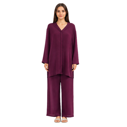 Women's Viscose Two Piece Cord Set | Comfortable Co-Ord Set for Casual & Everyday Wear