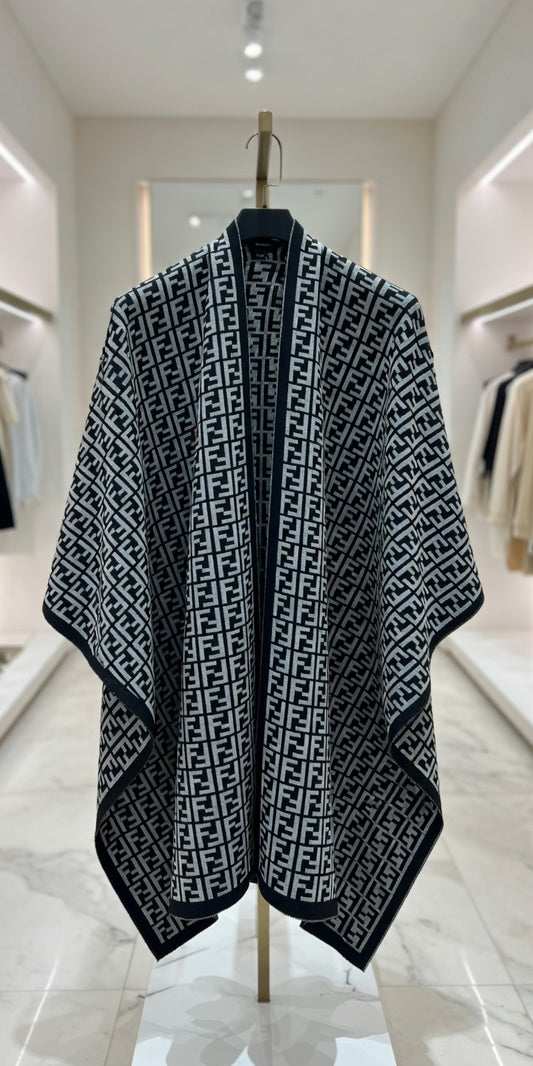 Monogram Knit Poncho