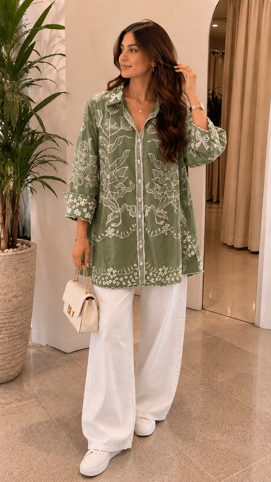 Elegant Oversized Shirt for Women – Casual Chic Tunic Top