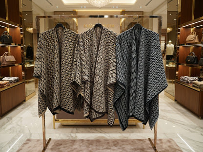 Monogram Knit Poncho
