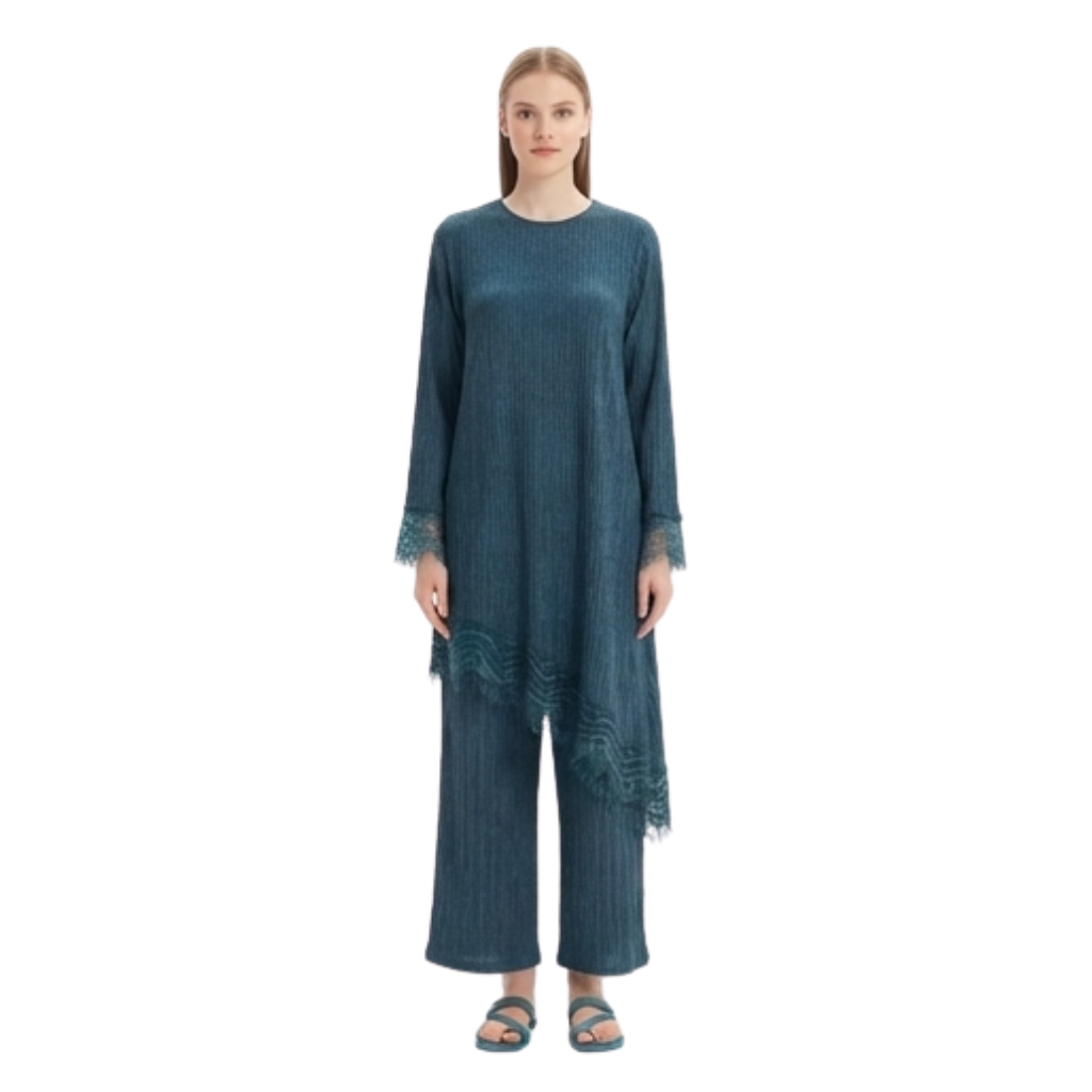 Women's Polyester Two Piece Cord Set | Elegant Casual Co-Ord Set
