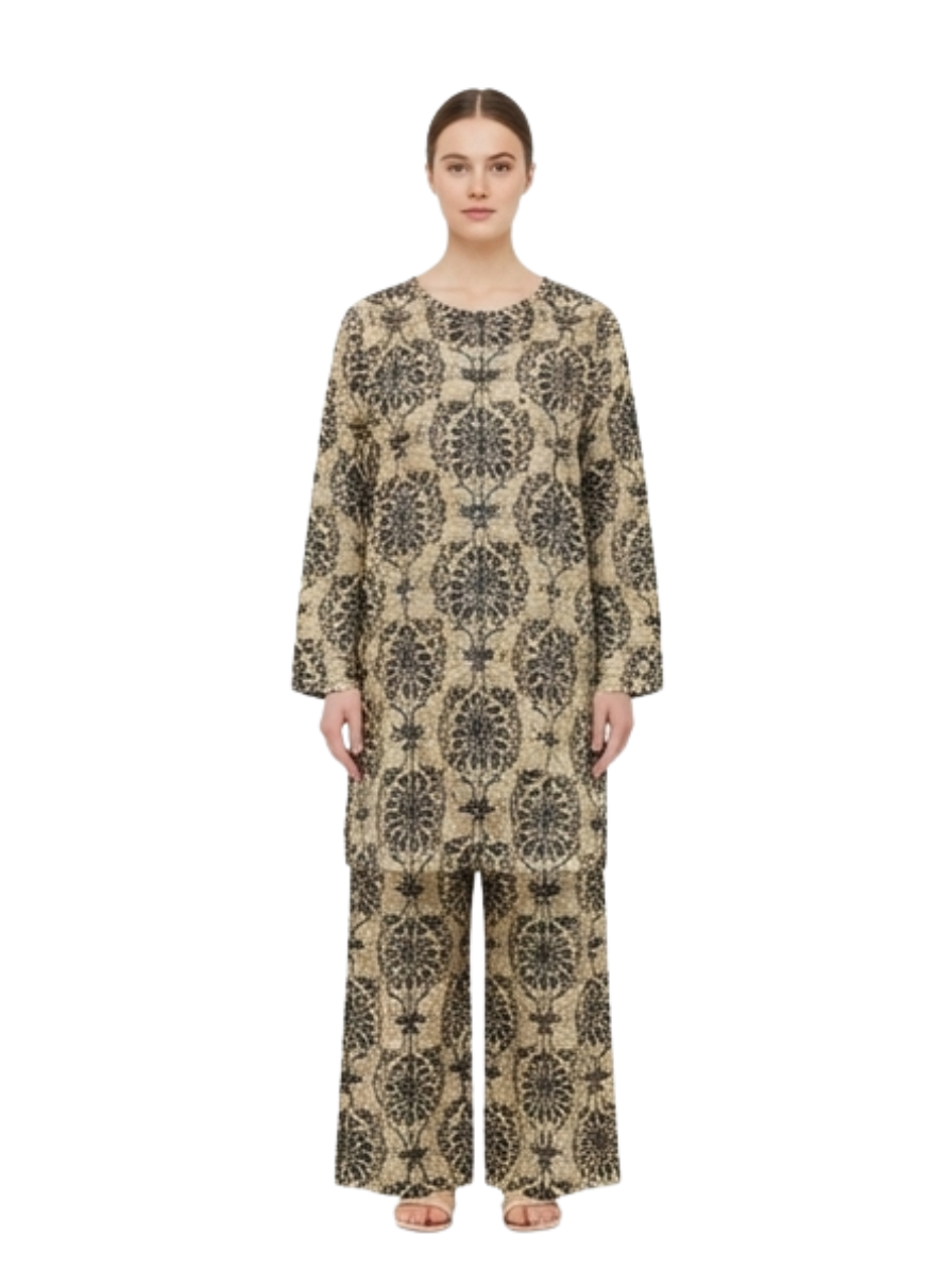 Women's Printed Cotton Viscose Cord Set | Comfortable Two Piece Co-Ord Set