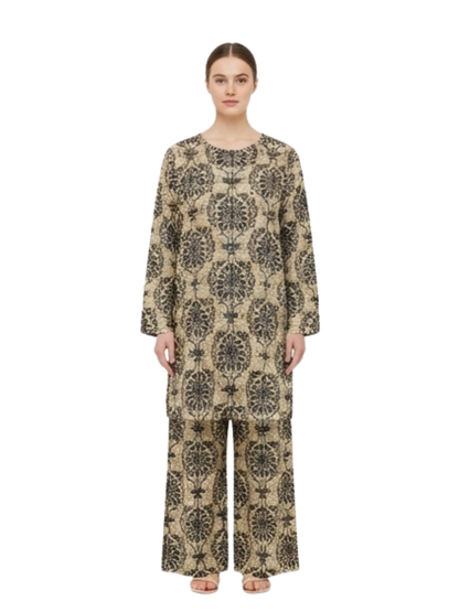 Women's Printed Cotton Viscose Cord Set | Comfortable Two Piece Co-Ord Set