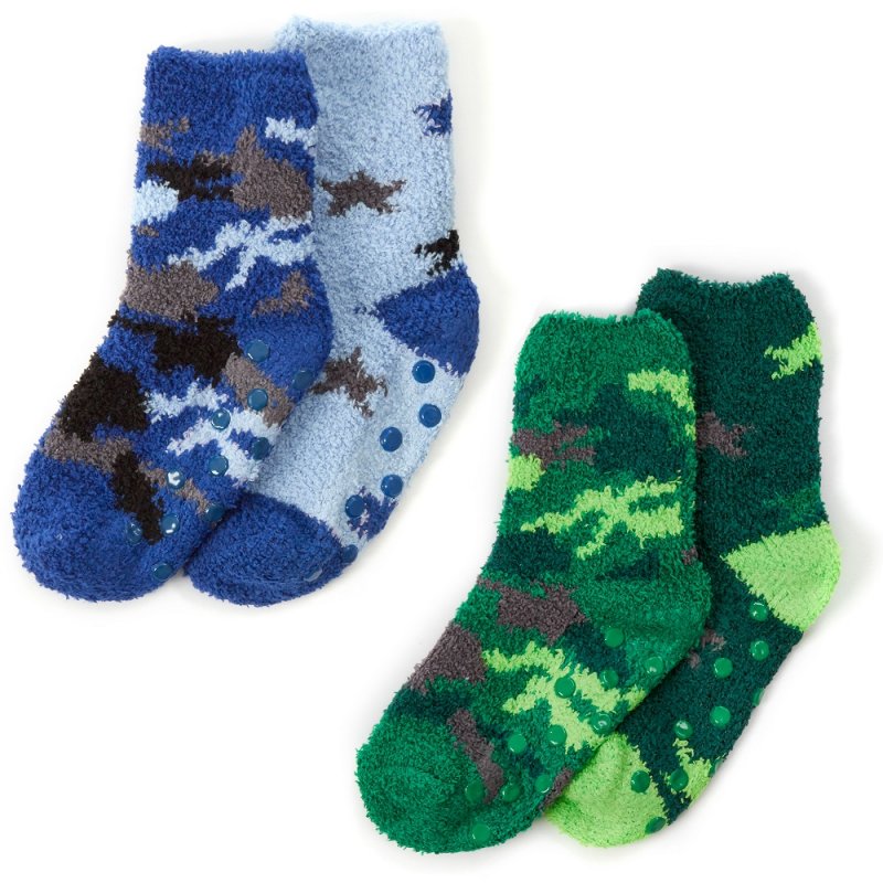 BOYS 2 PACK COSY SOCKS WITH GRIPPERS - 42B780