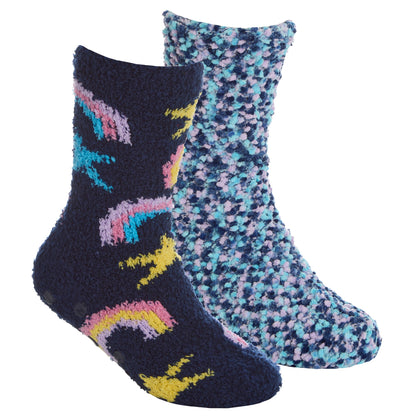 Girls 2 Pack Popcorn/Cosy Sock (9-12 to 4-5.5) (PK12) 43B831