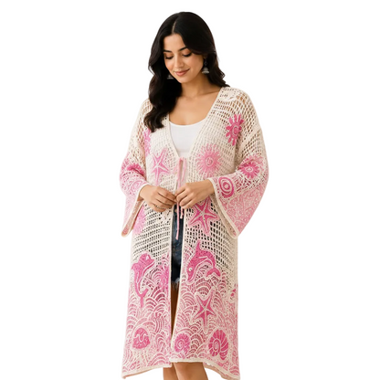 Women's Summer Ocean-Inspired Crochet Cover-Up | Beachwear