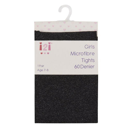 Girls Microfibre Tights 60 Denier - Grey - 3-12 Years (46B514) - Kidswholesale.co.uk