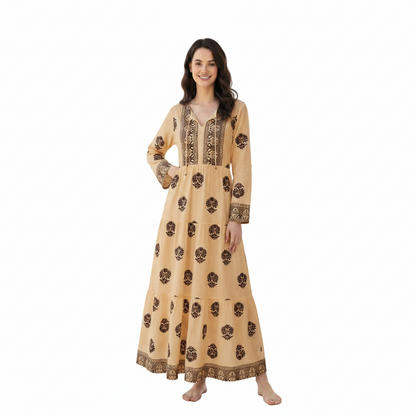 Women's Printed Tiered Maxi Dress | Casual Flowy Summer Dress