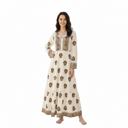 Women's Printed Tiered Maxi Dress | Casual Flowy Summer Dress