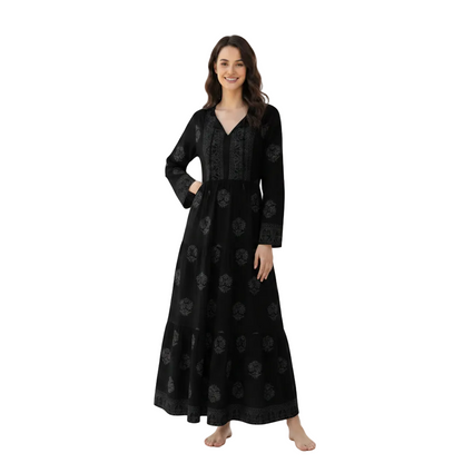 Women's Printed Tiered Maxi Dress | Casual Flowy Summer Dress