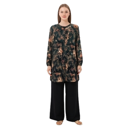Ladies Rayon Printed Two Piece Co-Ord Set – Free Size Casual Matching Outfit