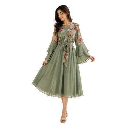 Women's Elegant Printed Short Dress | Casual Floral Summer Dress