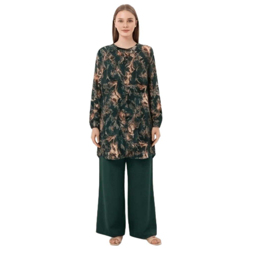 Ladies Rayon Printed Two Piece Co-Ord Set – Free Size Casual Matching Outfit
