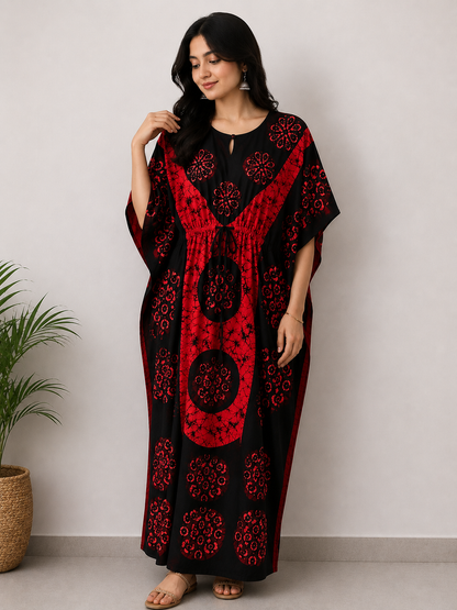 Elegant Batik Kaftan Dress for Women