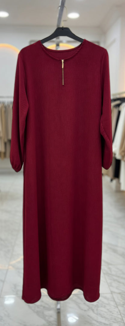 Zip Front Midi Dress