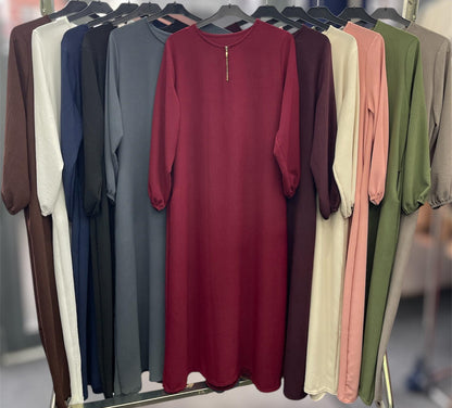 Zip Front Midi Dress