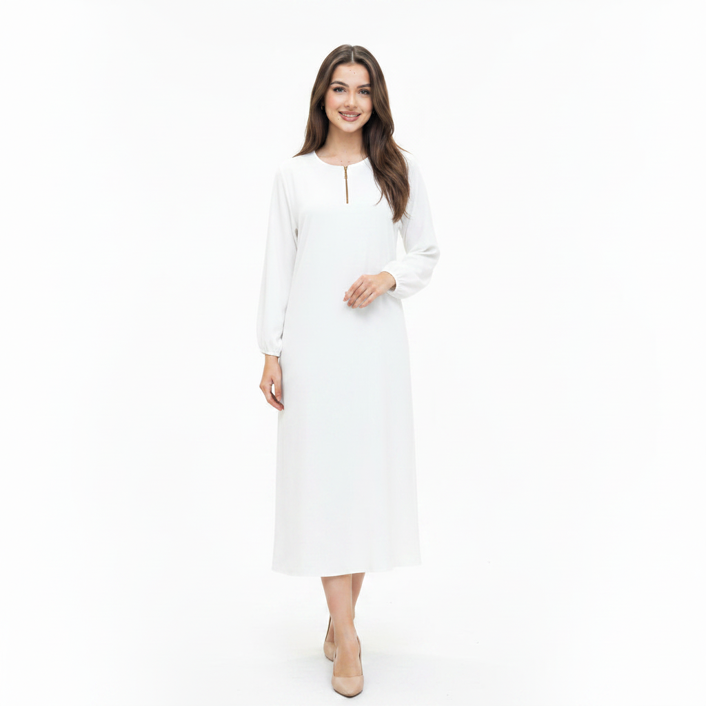 Women's Zip Front long Abaya | Elegant Casual long Abaya