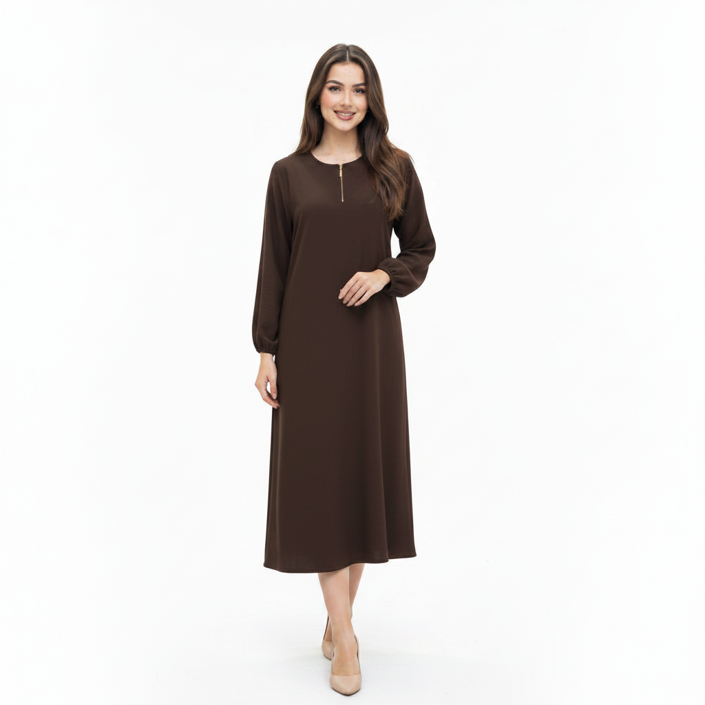 Women's Zip Front long Abaya | Elegant Casual long Abaya