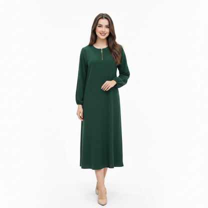 Women's Zip Front long Abaya | Elegant Casual long Abaya