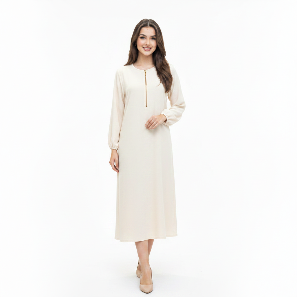 Women's Zip Front long Abaya | Elegant Casual long Abaya
