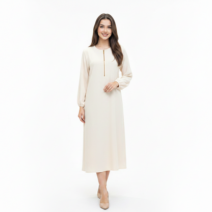 Women's Zip Front long Abaya | Elegant Casual long Abaya