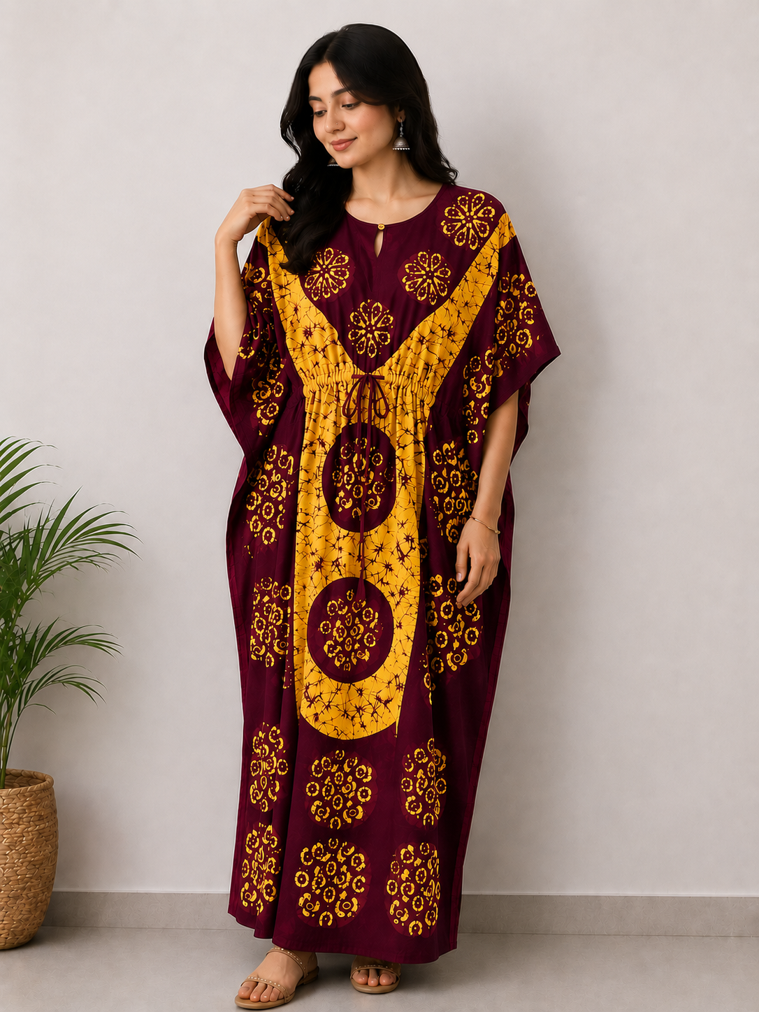 Elegant Batik Kaftan Dress for Women