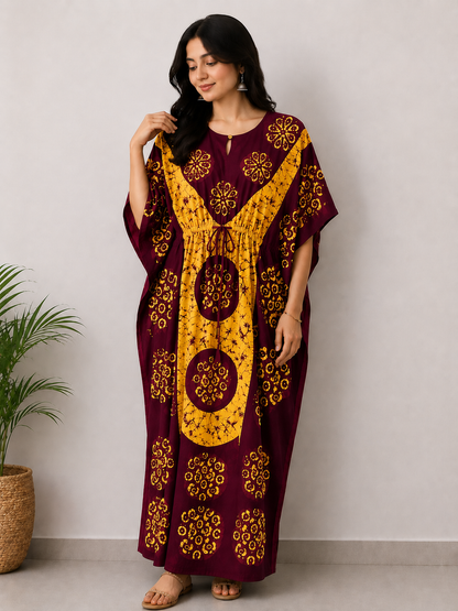 Elegant Batik Kaftan Dress for Women