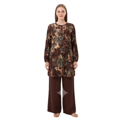 Ladies Rayon Printed Two Piece Co-Ord Set – Free Size Casual Matching Outfit