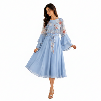 Women's Elegant Printed Short Dress | Casual Floral Summer Dress