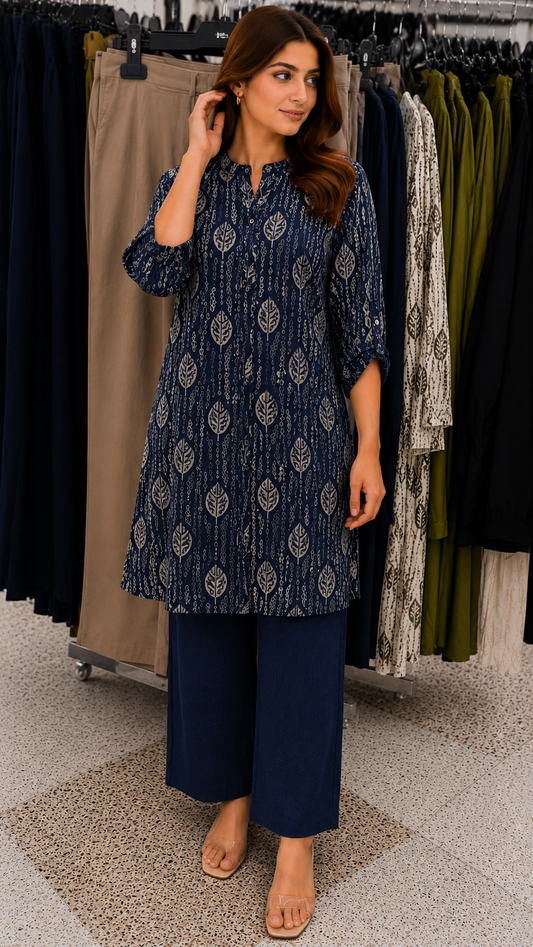Elegant Leaf Print Co-Ord Set for Women