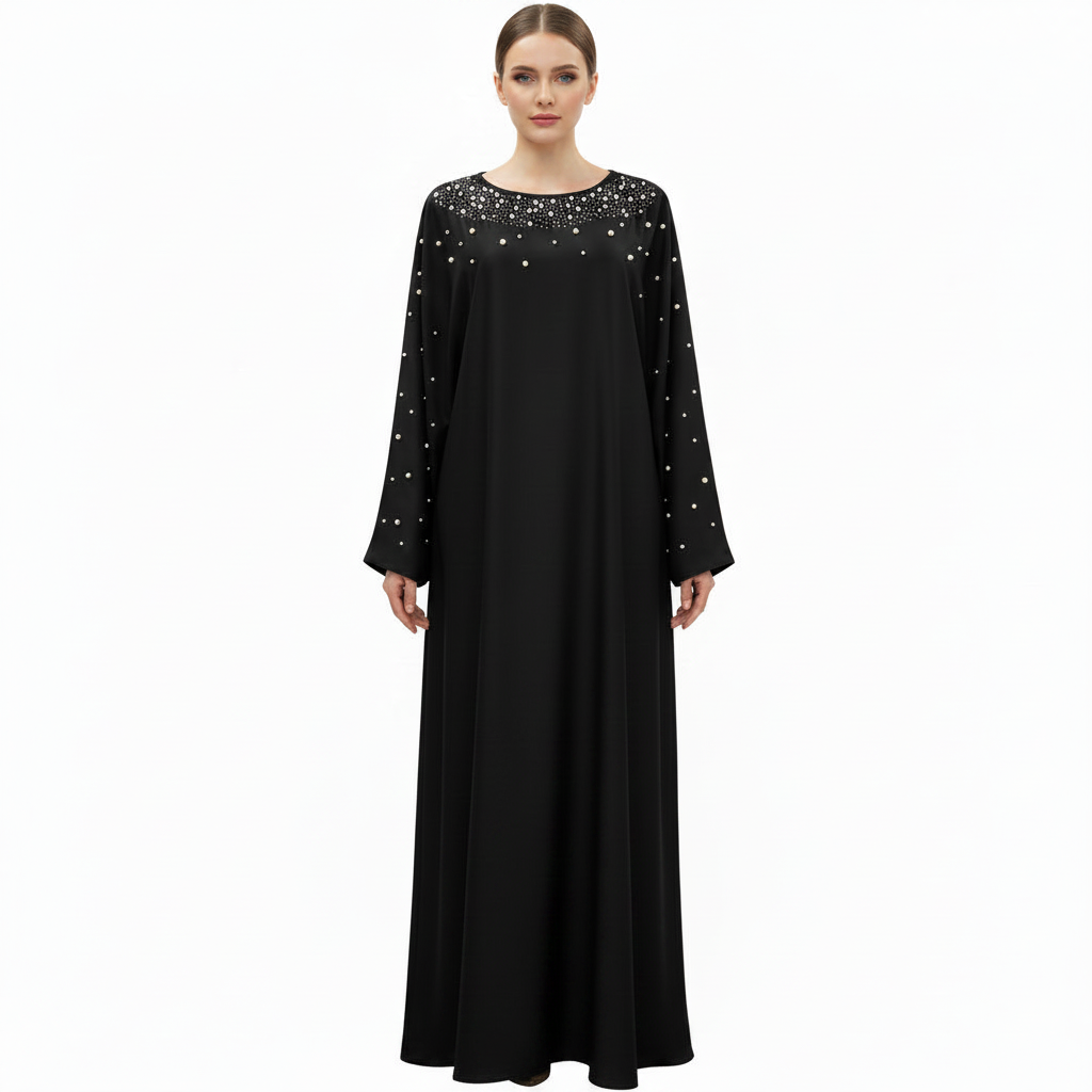 Pearl Embellished Abaya for Women – Elegant Modest Wear