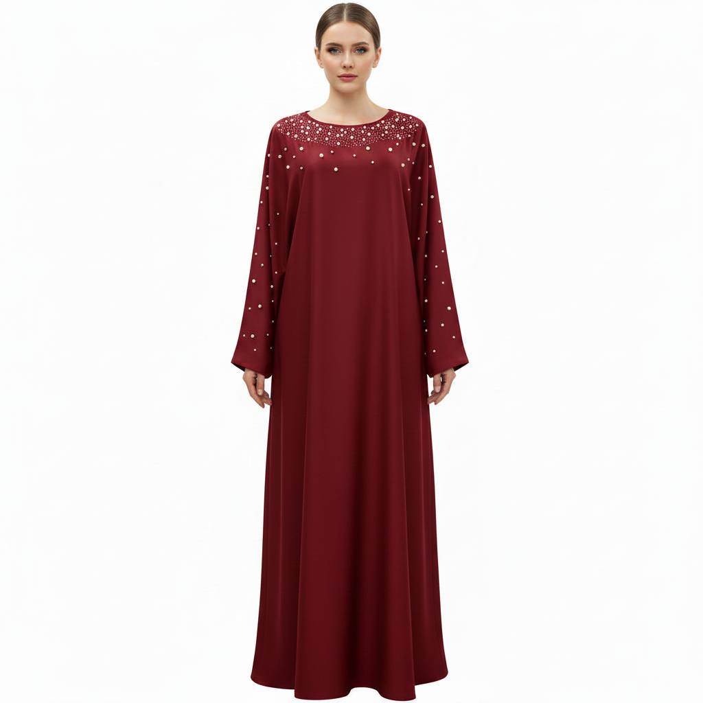 Pearl Embellished Abaya for Women – Elegant Modest Wear