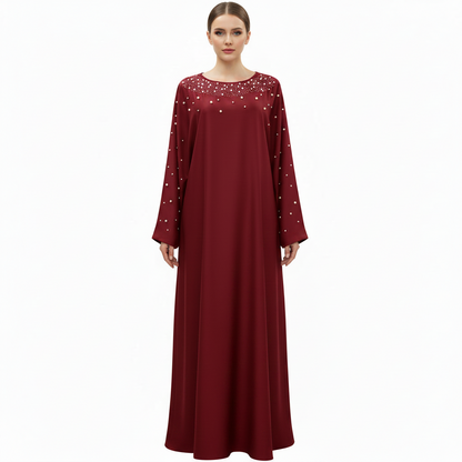 Pearl Embellished Abaya for Women – Elegant Modest Wear