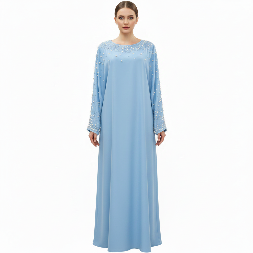 Pearl Embellished Abaya for Women – Elegant Modest Wear
